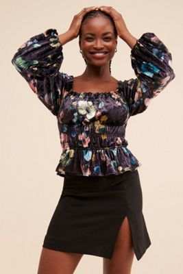 Hutch Velvet Floral Blouse