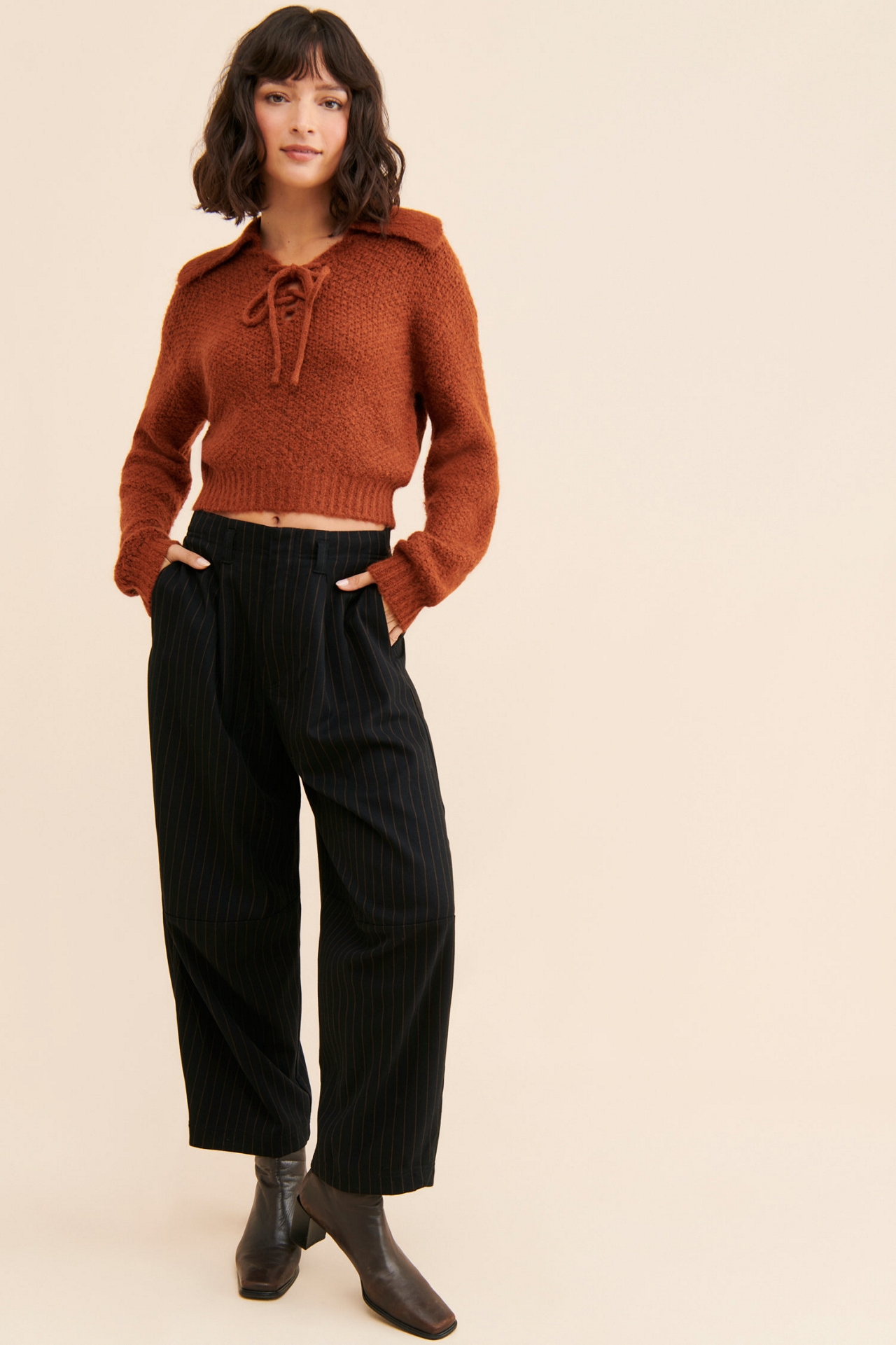 Sage The Label Sophia Lace-Up Sweater