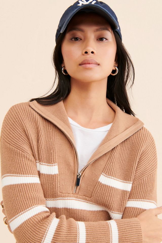 Laundry by Shelli Segal Half-Zip Striped Sweater #2