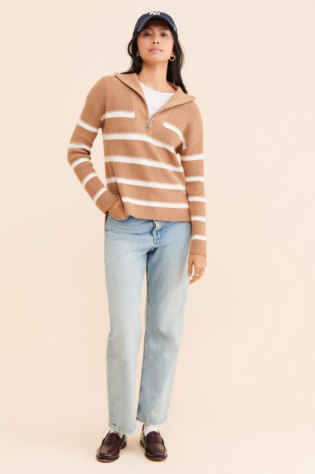 Laundry by Shelli Segal Half-Zip Striped Sweater #3