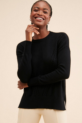 Laundry by Shelli Segal High Low Cable Knit Sweater | Anthropologie