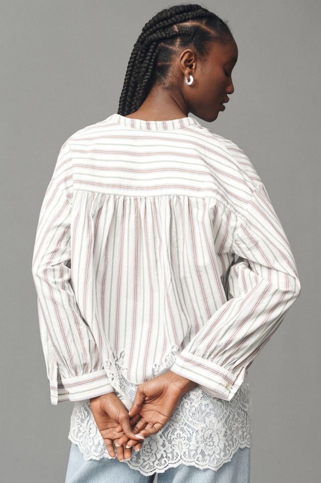 Pilcro Long-Sleeve Lacey Tunic Top #1