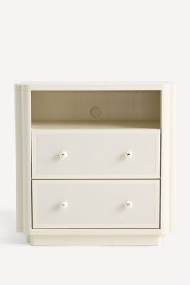 Tabitha Lacquer Two-Drawer Nightstand