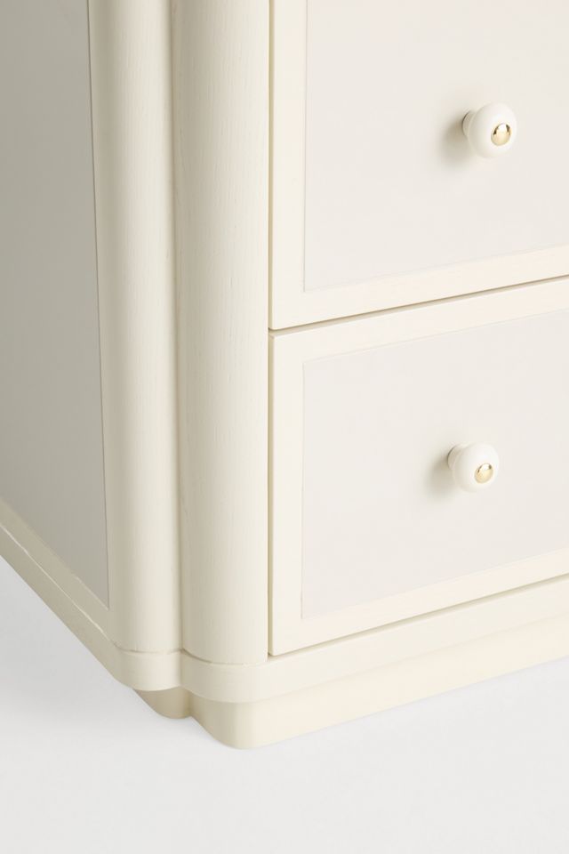 Tabitha Lacquer Two-Drawer Nightstand #4