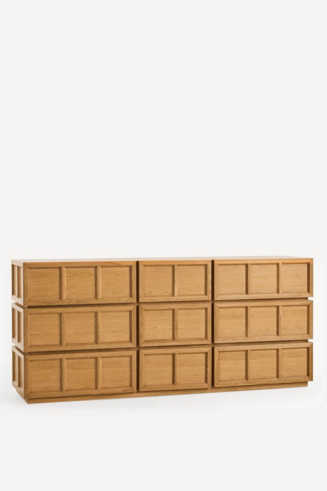 Halstead Oak Nine-Drawer Dresser #1