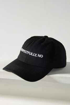 Intentionally Blank Respectfully, No Baseball Cap In Black