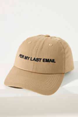 Intentionally Blank Per My Last Email Baseball Cap In Beige