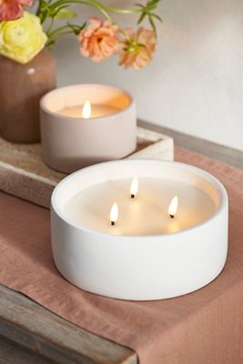 Concrete Bowl Flameless Outdoor Candle