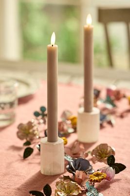 Flameless Rustic Dinner Candles, Set of 2