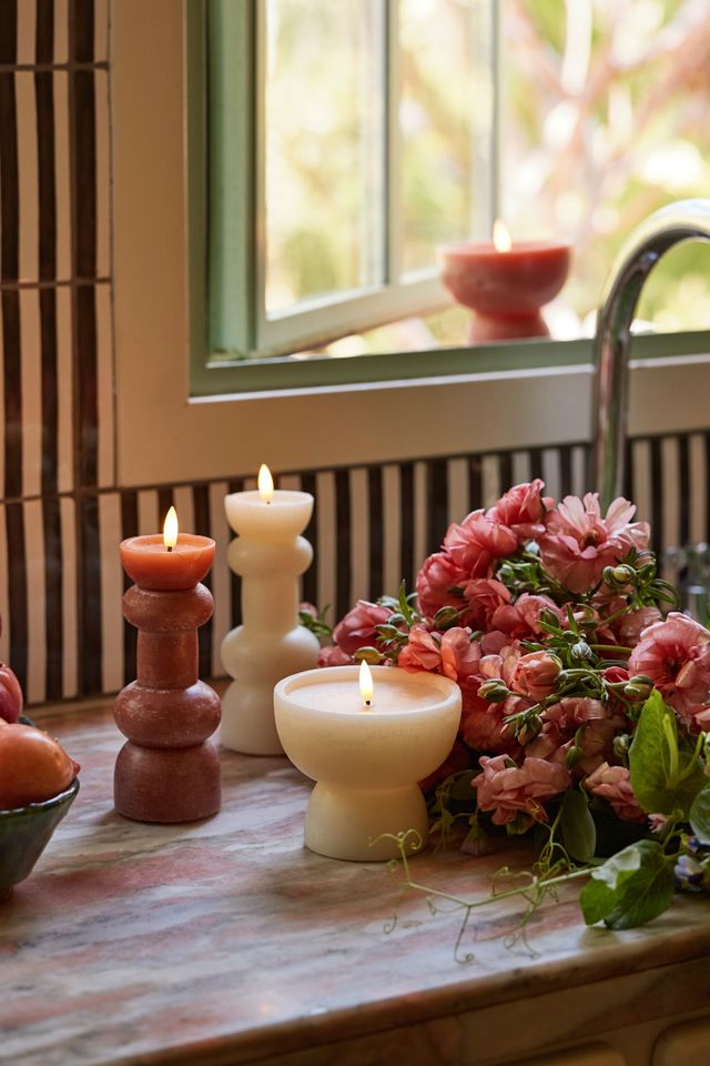 Flameless Rustic Pillar Candle, Tall #1