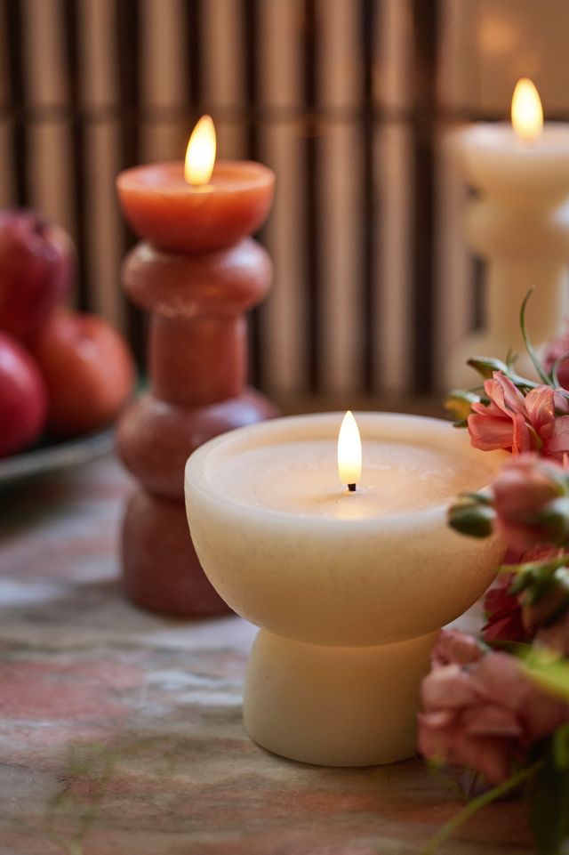 Flameless Rustic Pillar Candle, Low #1