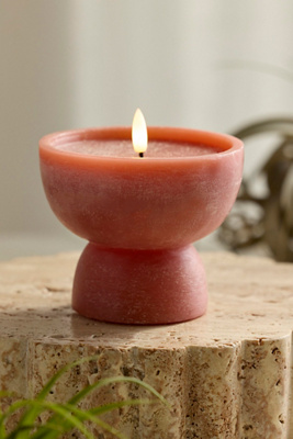 Anthropologie Flameless Rustic Pillar Candle, Low
