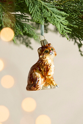 Terrain Cat Glass Ornament