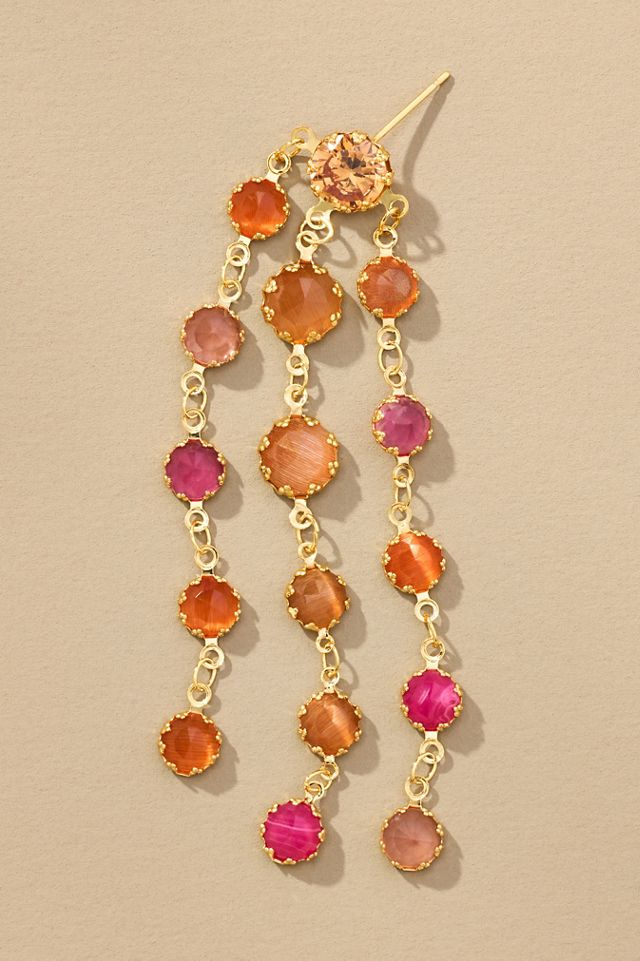 Crystal Fringe Drop Earrings #1