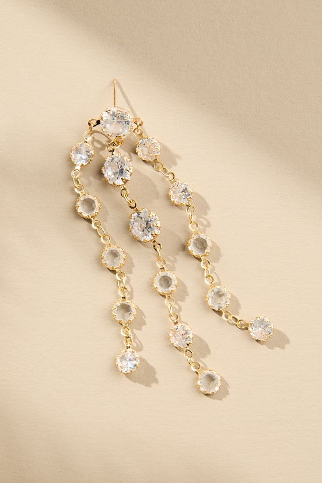 Crystal Fringe Drop Earrings