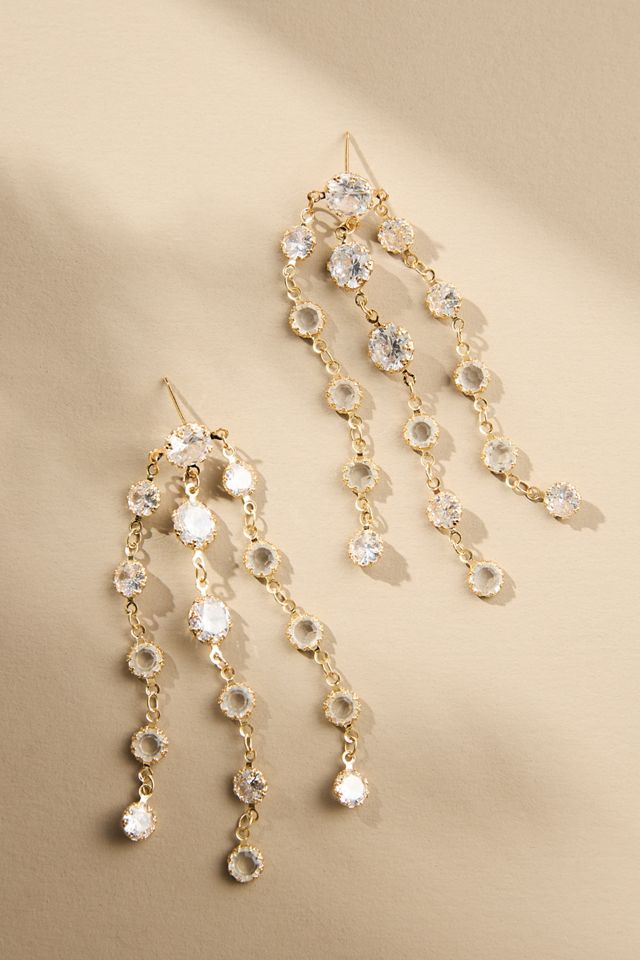 Crystal Fringe Drop Earrings