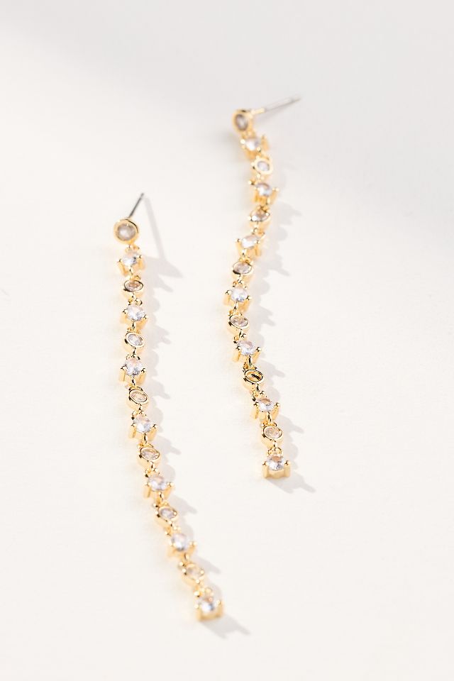 Anthropologie online Reagan Crystal Tassle Drop Earrings