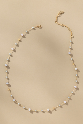 By Anthropologie Mixed Bead Dainty Necklace In Gold