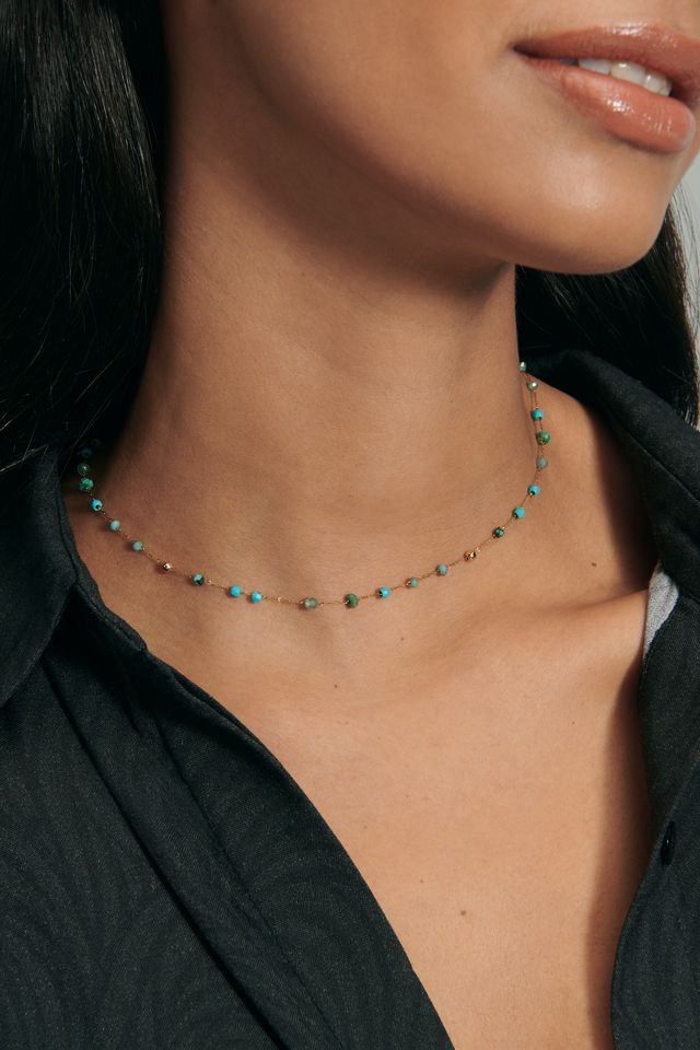 Mixed Bead Dainty Necklace #1