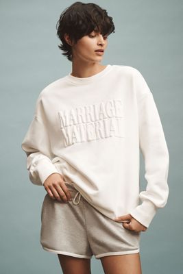BRIDEMERCH Marriage Material Oversized Crew-Neck Sweatshirt