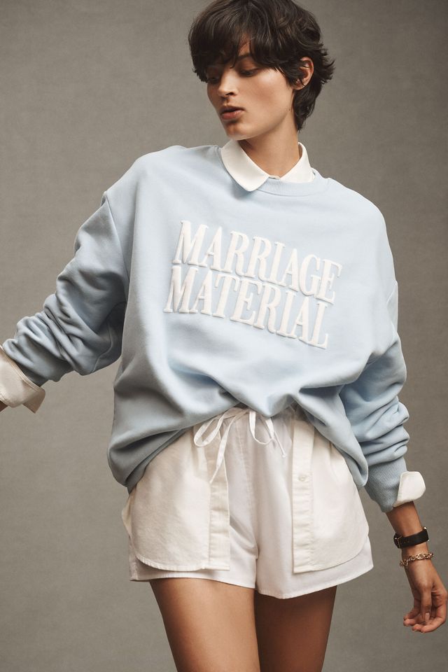 BRIDEMERCH Marriage Material Oversized Crew-Neck Sweatshirt #1