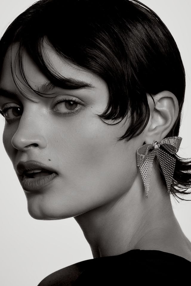 Chainmail Bow Drop Earrings #1