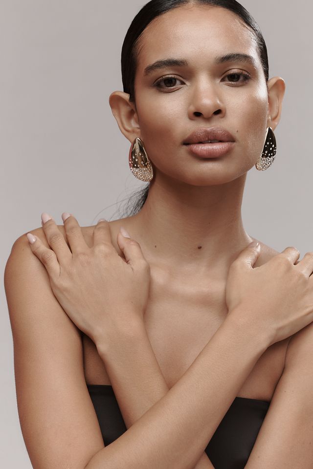 Oversized Crystal Teardrop Earrings #2