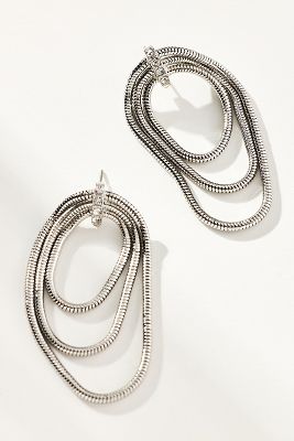 Shop By Anthropologie Triple Loop Slinky Drop Earrings In Silver