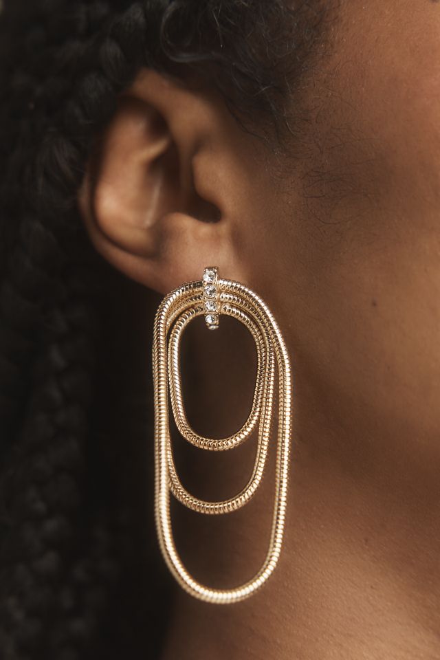 Triple Loop Slinky Drop Earrings #2