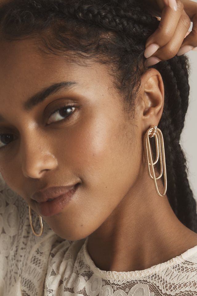 Triple Loop Slinky Drop Earrings #1
