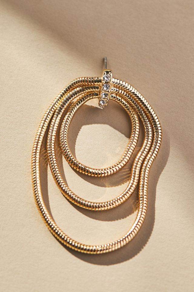 Triple Loop Slinky Drop Earrings #4