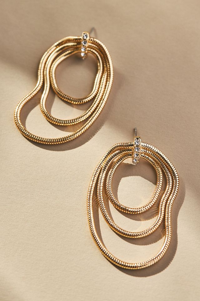 Triple Loop Slinky Drop Earrings #3