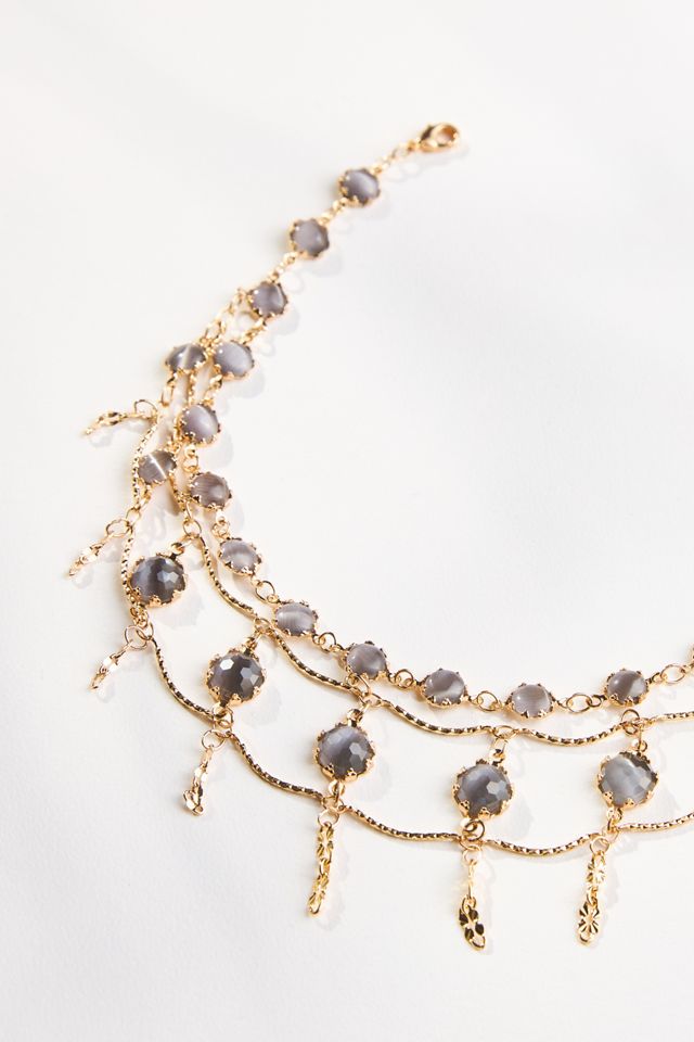 Triple-Layer Crystal Necklace #1