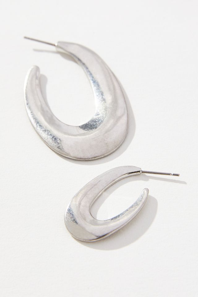 Oblong Hoop Earrings, Set of 2 #1