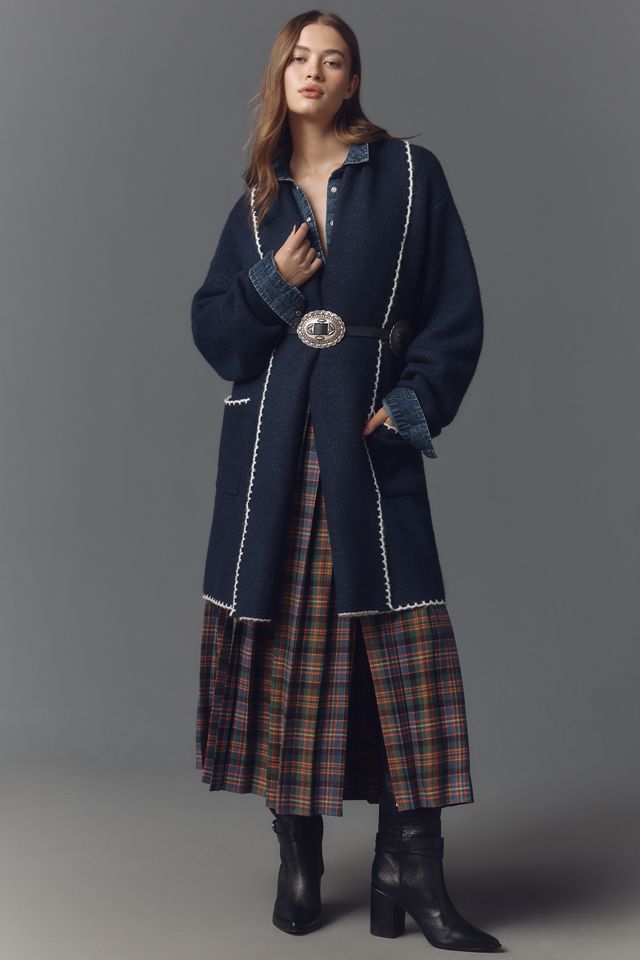 Flat White Mariel Whipstitch Cardigan Sweater #2