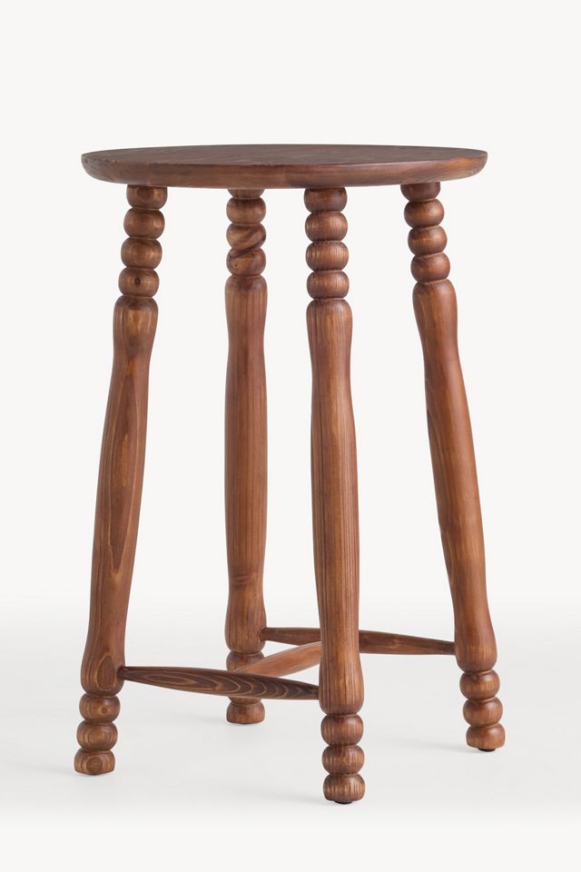 Roma Turned Wood Counter Stool #1