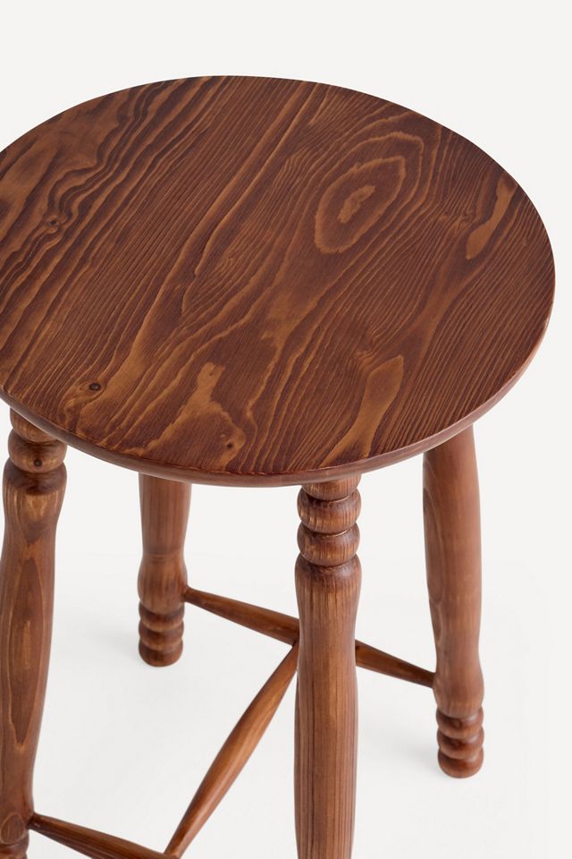 Roma Turned Wood Counter Stool #2