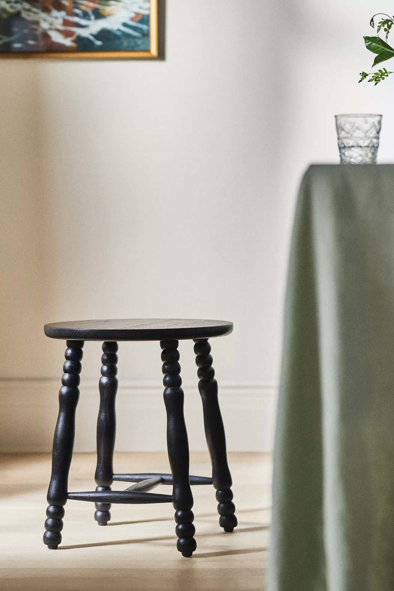 Pierre Turned Wood Stool