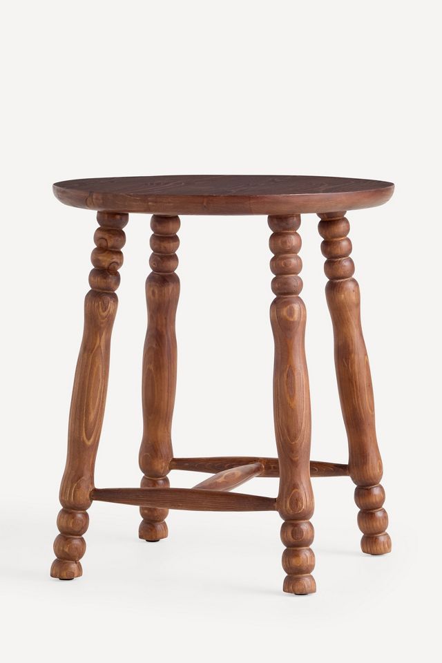 Roma Turned Wood Stool #1