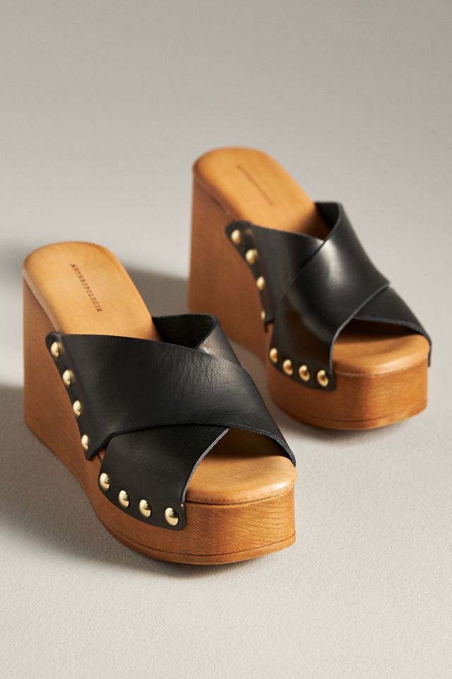 By Anthropologie Cross-Strap Wedge Heels #1
