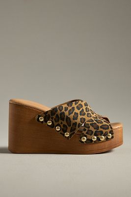 BY ANTHROPOLOGIE CROSS-STRAP WEDGE HEELS 
