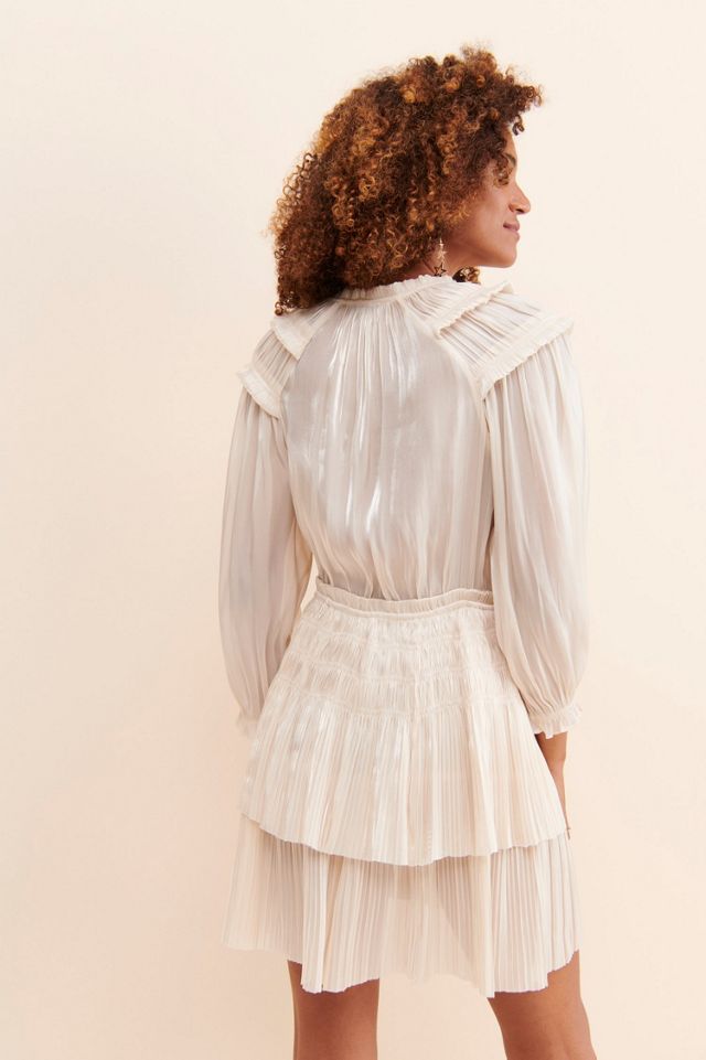 Current Air Long Sleeve Pleated Mini Dress #1