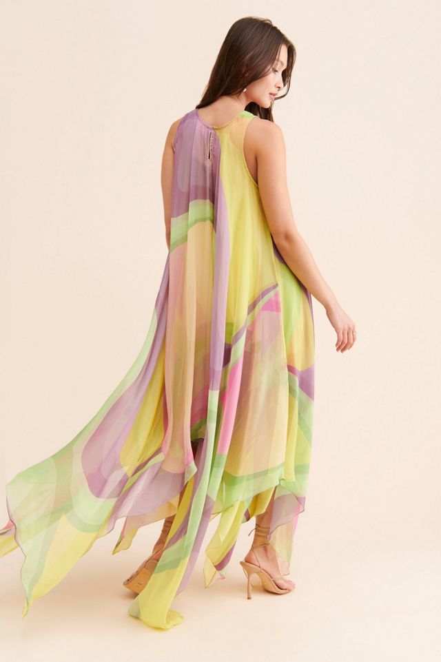 Siddhartha Bansal Organza Tiered Printed Midi Dress #1