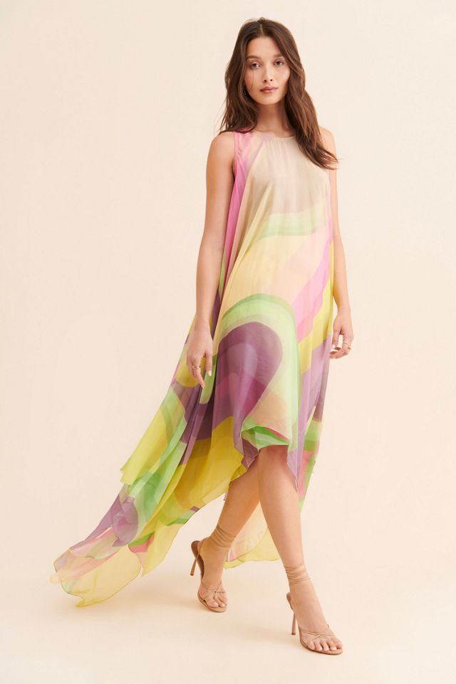 Siddhartha Bansal Organza Tiered Printed Midi Dress #3