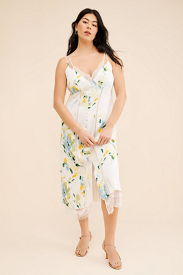 Lace Button-Front Slip Dress | Anthropologie