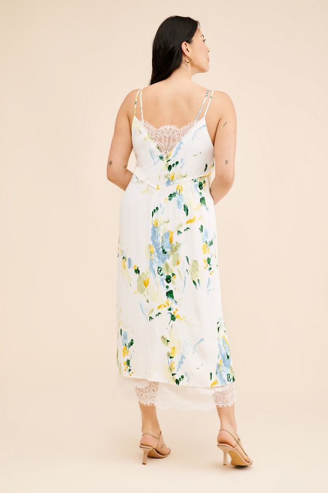 Lace Button-Front Slip Dress #1