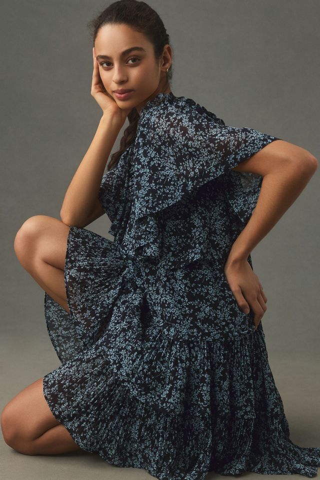 Short-Sleeve Keyhole Swing Tunic Mini Dress #2