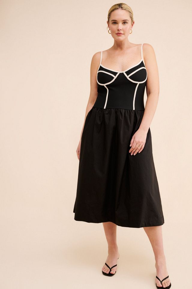 Blue Tassel Colorblock Corset Dress #3