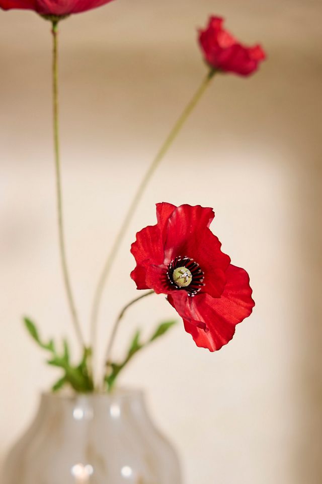 Faux Poppy Bloom Spray #1