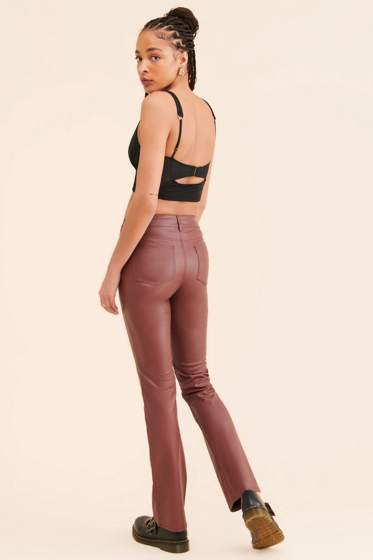 Pilcro The Yaya Mid-Rise Vegan Leather Pants
